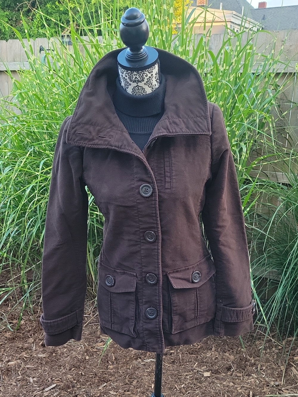 Vintage Gap Fall 2006 Deep Brown Tailored Utility Jacket - Size M